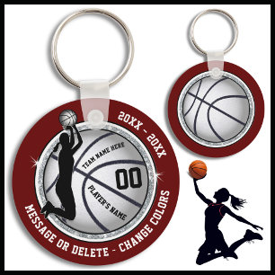 Maroon, Basketball Themed Party Favors Key Ring