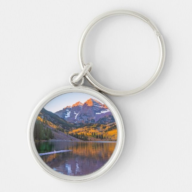 Maroon Bells Alpen Glow Key Ring (Front)