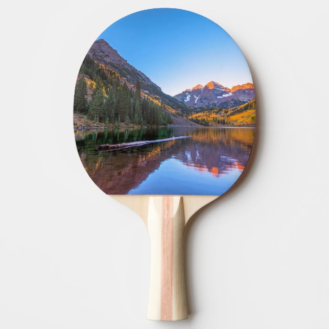 Maroon Bells Alpen Glow Ping Pong Paddle (Front)