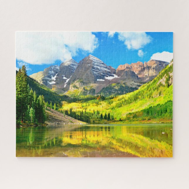 Maroon Bells, Aspen, Colorado Summer Landscape  Jigsaw Puzzle (Horizontal)