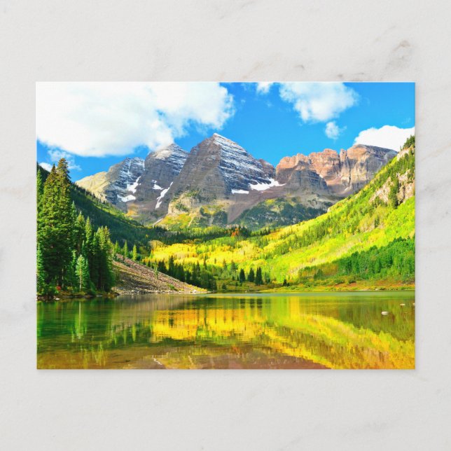 Maroon Bells, Aspen, Colorado Summer Landscape  Postcard (Front)