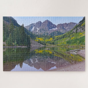 Maroon Bells, Autumn Reflection, Colorado Jigsaw Puzzle