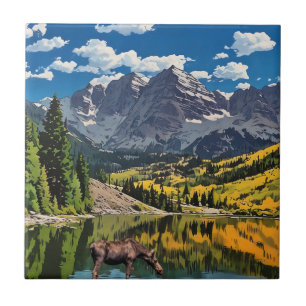 Maroon Bells Ceramic Tile
