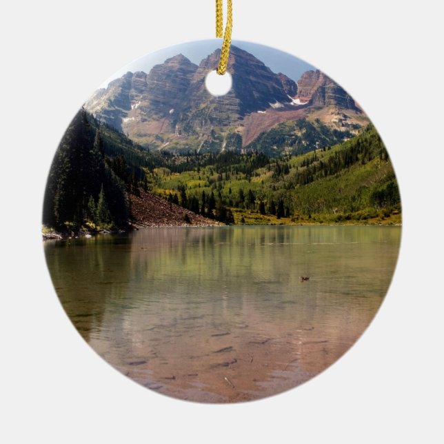 Maroon Bells Ceramic Tree Decoration (Front)
