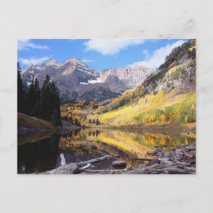 Maroon Bells Colorado Autumn Postcard