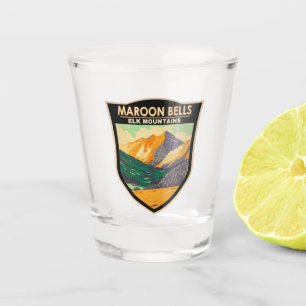 Maroon Bells Elk Mountains Colorado Vintage Shot Glass
