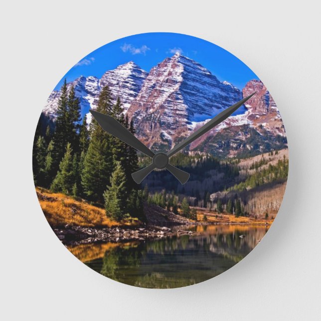 Maroon Bells Round Clock (Front)