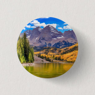 Maroon Bells Trucker Hat 3 Cm Round Badge