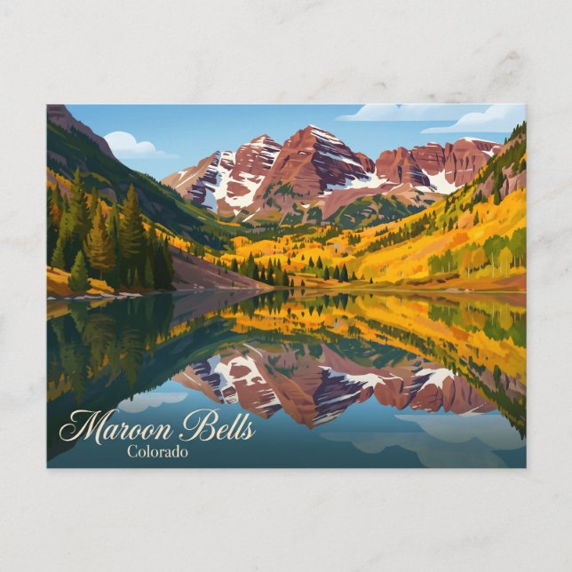 Maroon Bells USA Postcard (Front)