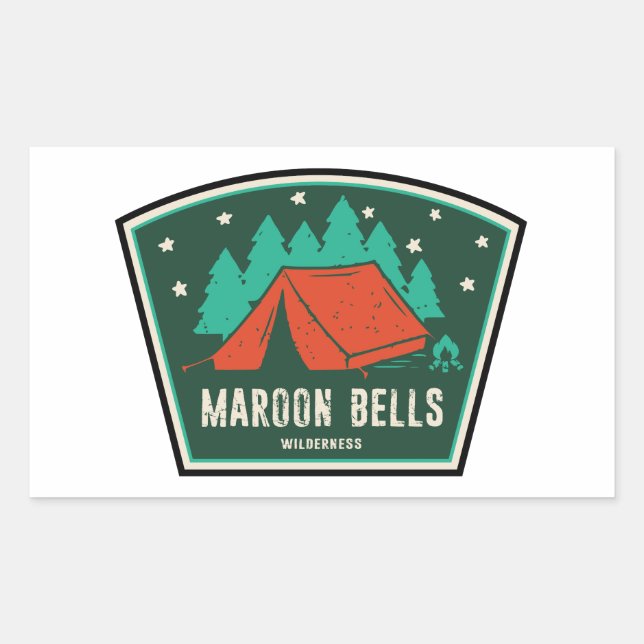 Maroon Bells Wilderness Camping Rectangular Sticker (Front)