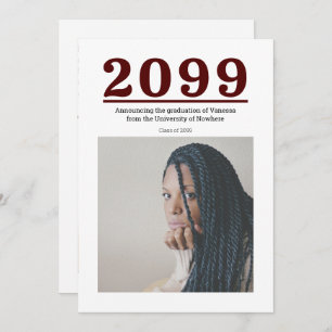 Maroon Big Numbers Two-Photo Graduation