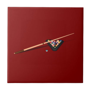 Maroon Billiard Table Ceramic Tile