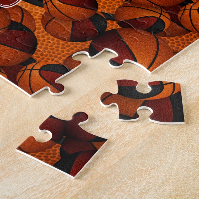 maroon black basketball boys girls team colours jigsaw puzzle (Side)
