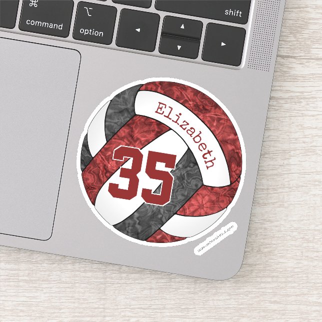 maroon black girly volleyball team colours (Detail)