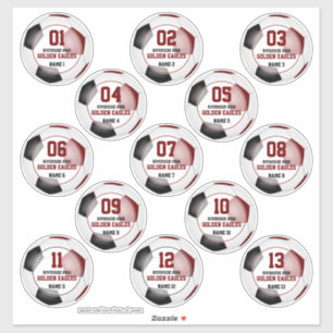 maroon black soccer team colours set of 13 custom