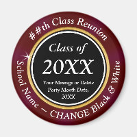 Maroon, Black, White. Class Reunion Favours Ideas,