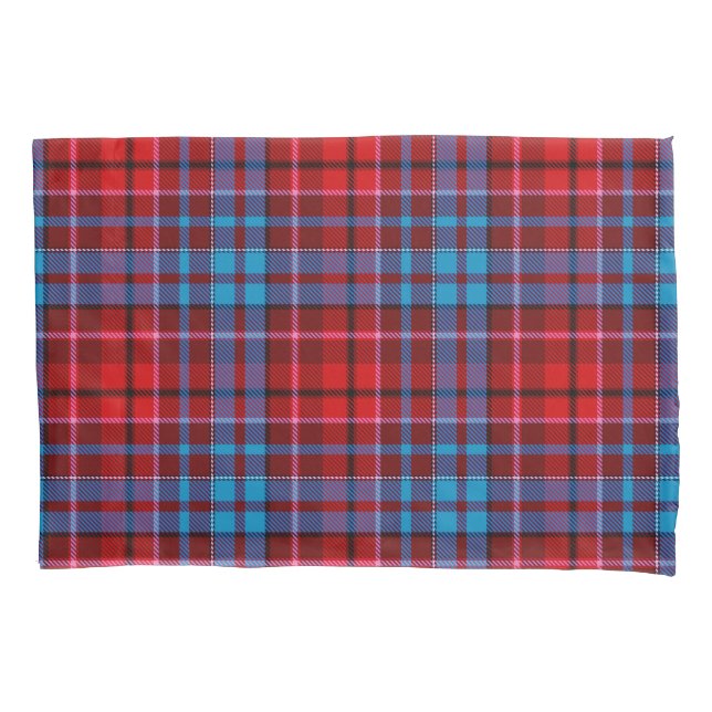 Maroon Blue Red Plaid Tartan Design  Pillowcase (Front)