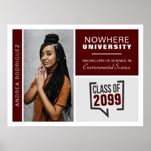 Maroon Boxes & Photo Graduation Poster