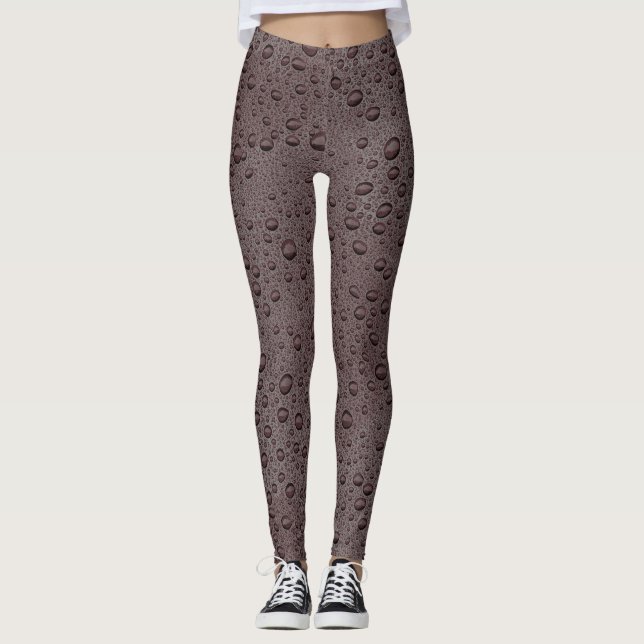Maroon brown water droplets leggings (Front)