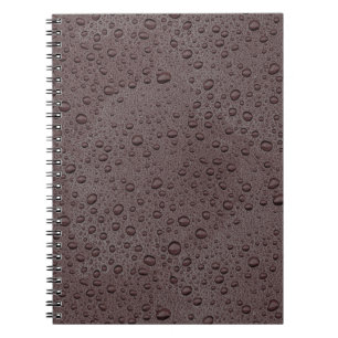 Maroon brown water droplets notebook