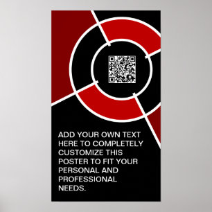 maroon bullseye QR code Poster