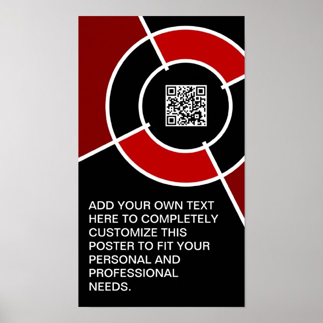 maroon bullseye QR code Poster (Front)