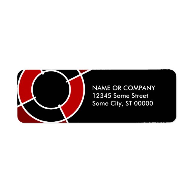 maroon bullseye return address label (Front)