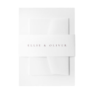 Maroon Burgundy Photo Wedding Modern Invitation Belly Band