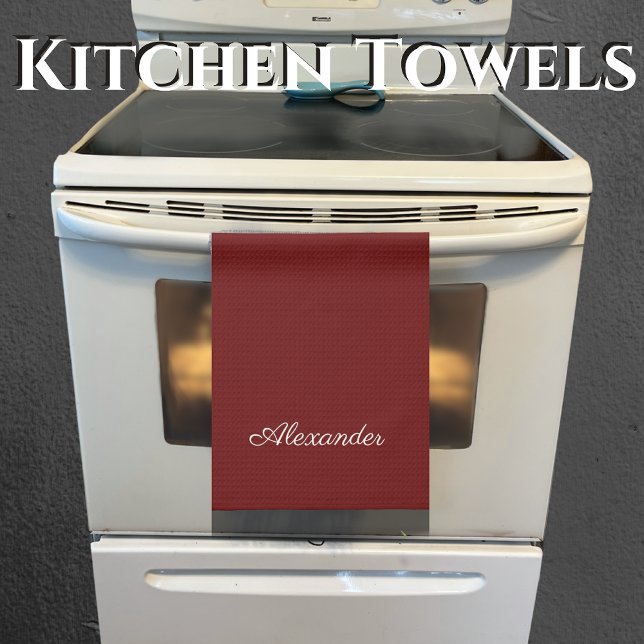 Maroon Burgundy Rust Red Solid coloured background Tea Towel (Creator Uploaded)