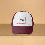 Maroon Business Brand on Trucker Hat<br><div class="desc">Maroon business brand on customisable trucker hat. Customise it by typing your business name and uploading your business logo. You can include it in your promotional products, giveaway items or gifts to your customers or clients, a marketing strategy to advertise your business or to promote your brand. Customisable trucker hat...</div>