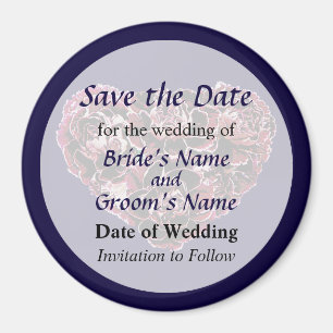 Maroon Carnation Heart Save the Date Magnet