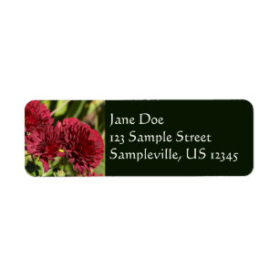 Maroon Chrysanthemums Return Address Label