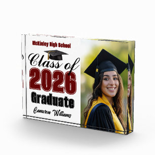Maroon Class of 2026 Graduation Photo Block