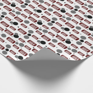 Maroon "Class Of" Dog Tag and Dots Pattern Wrap Wrapping Paper
