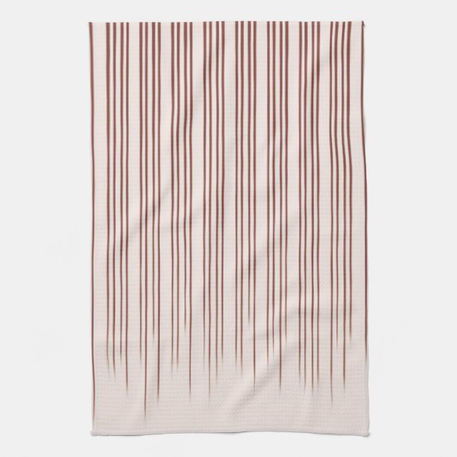 Maroon Coffee Stylish Stripe Pattern  Tea Towel (Vertical)