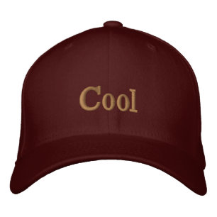 Maroon Colour Flexfit Wool Cool Text Name Embroidered Hat
