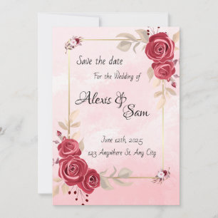 Maroon colour theme invitation