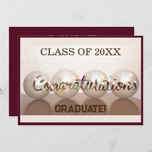 Maroon Congratulations Graduate Graduation Balloon Invitation