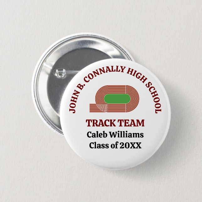Maroon Cross Country Custom Track Runner 6 Cm Round Badge (Front & Back)