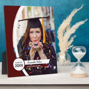 Maroon Curved Frame Photo Graduation