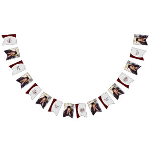 Maroon Curved Frame Photo Graduation Bunting
