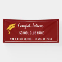 Maroon Custom Club Graduation Banner