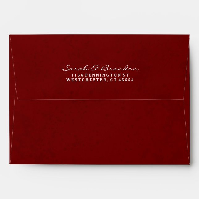 Maroon Custom Invite Envelopes - White Inside (Back (Top Flap))