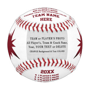 Maroon Custom Photo Baseball, for Coaches, Players Baseball