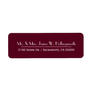 Maroon Custom Return Address Label