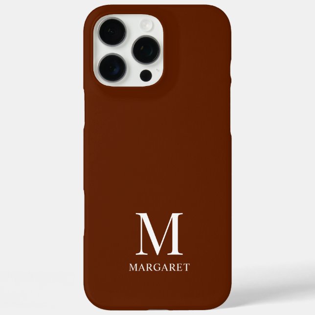 maroon customisable name initial unique Case-Mate iPhone case (Back)