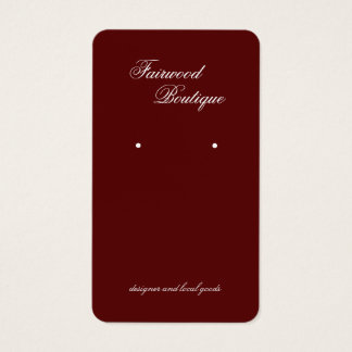 Maroon Deep Red Jewelry Display Card