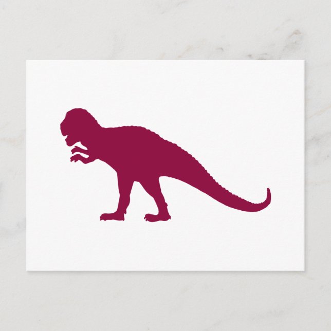 Maroon Dinosaur Postcard (Front)