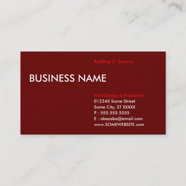 maroon edge business card (Front)