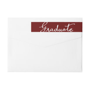 Maroon Elegant Graduate Typography Wrap Around Label